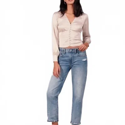 Abercrombie & Fitch Mid Rise Boyfriend Jeans In Blue