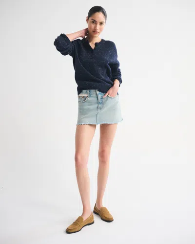 Abercrombie & Fitch Mid Rise Denim Mini Skirt In Blue