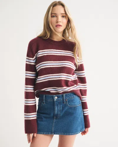 Abercrombie & Fitch Mid Rise Denim Mini Skort In Brown