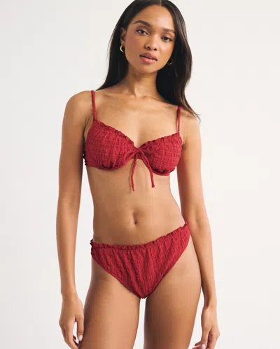 Abercrombie & Fitch Mid Rise  Gingham Moderate Bikini Bottom In Multi