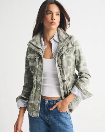 Abercrombie & Fitch Military Jacket In Gray