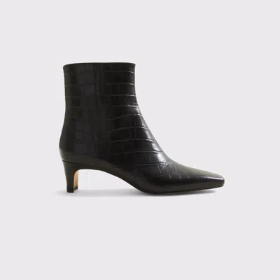 Abercrombie & Fitch Mini Heel Croc-effect Leather Ankle Boot In Multi