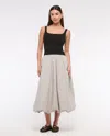 Abercrombie & Fitch Mixed Fabric Bubble Hem Midi Dress In Gray