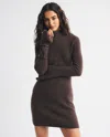 Abercrombie & Fitch Mockneck Ribbed Mini Sweater Dress In Brown