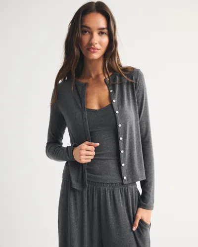 Abercrombie & Fitch Modal-blend Lounge Cardigan Tank Set In Gray