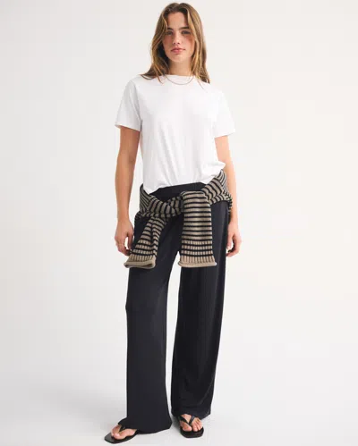 Abercrombie & Fitch Modal-blend Lounge Rib Pant In Black