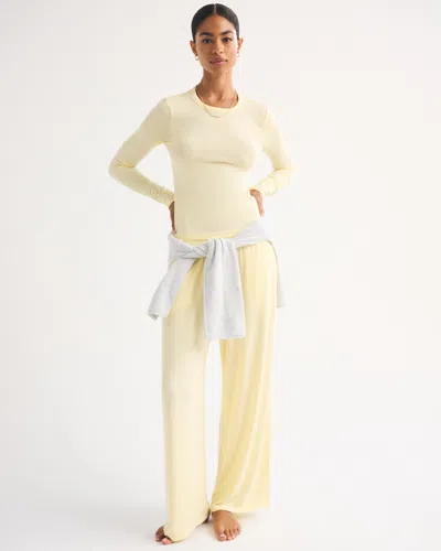 Abercrombie & Fitch Modal-blend Lounge Rib Pant In Yellow