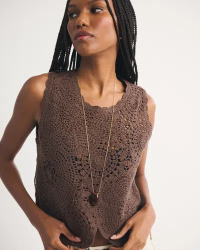 Abercrombie & Fitch Mosaic Shell Top In Brown