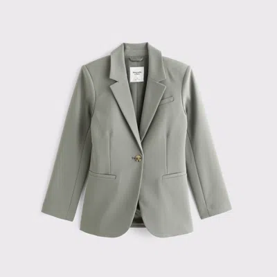 Abercrombie & Fitch Nipped-waist Suiting Blazer In Green