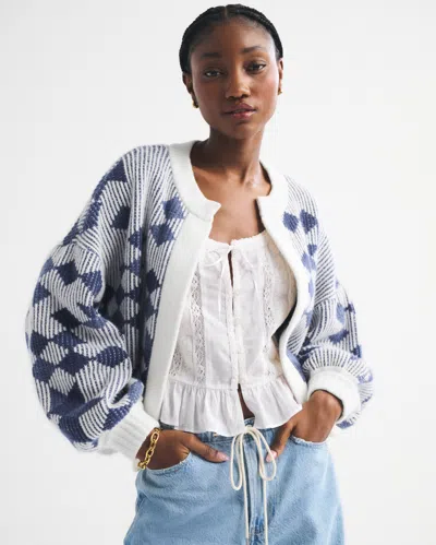 Abercrombie & Fitch Non-closure Cardigan In Blue