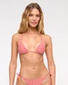 Abercrombie & Fitch O-ring Halter String Triangle Bikini Top In Red