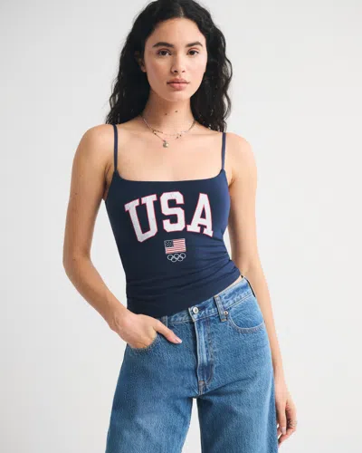 Abercrombie & Fitch Olympics Bra-free 90s Cami In Blue