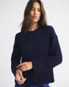 Abercrombie & Fitch Open-stitch Textural Crew Sweater In Purple