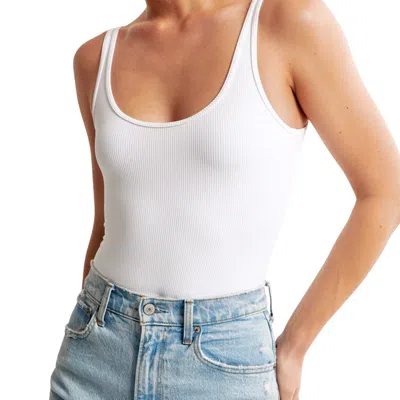 Abercrombie & Fitch Ottoman Bodysuit Women 2xs White U-neck Bare Swimwear Jdm085