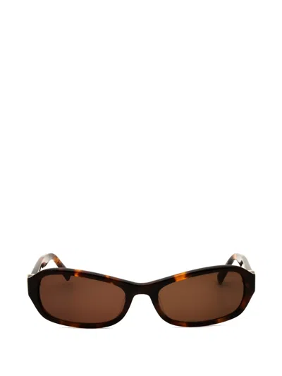 Abercrombie & Fitch Oval-frame Sunglasses In Brown