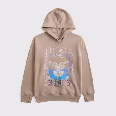 Abercrombie & Fitch Kids' Oversized Fleetwood Mac Graphic Popover Hoodie In Brown