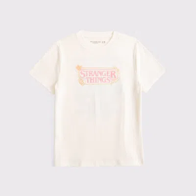 Abercrombie & Fitch Kids' Oversized Stranger Things Graphic Tee In White