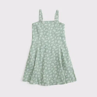 Abercrombie & Fitch Kids' Pattern Mini Dress In Cool Sage Floral