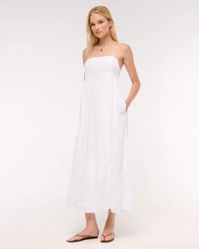 Abercrombie & Fitch Pintuck Flowy Maxi Dress In Transparent