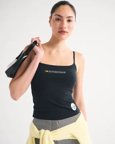 Abercrombie & Fitch Pittsburgh Steelers Bra-free 90s Cami In Black