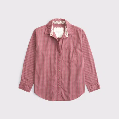Abercrombie & Fitch Plaid Button-up Shirt In Red