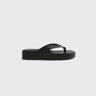 Abercrombie & Fitch Platform Wedge Flip Flops In Black