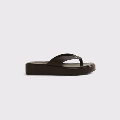 Abercrombie & Fitch Platform Wedge Flip Flops In Brown