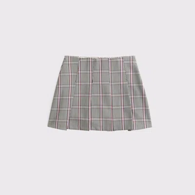 Abercrombie & Fitch Pleated Tailored Mini Skort In Brown