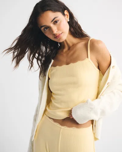 Abercrombie & Fitch Pointelle Sleep Cami In Yellow