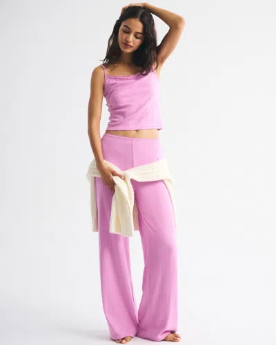 Abercrombie & Fitch Pointelle Sleep Pant In Pink