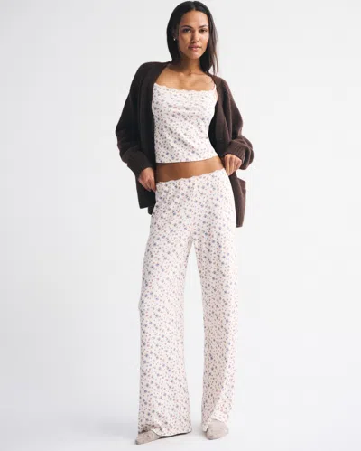 Abercrombie & Fitch Pointelle Sleep Pant In White