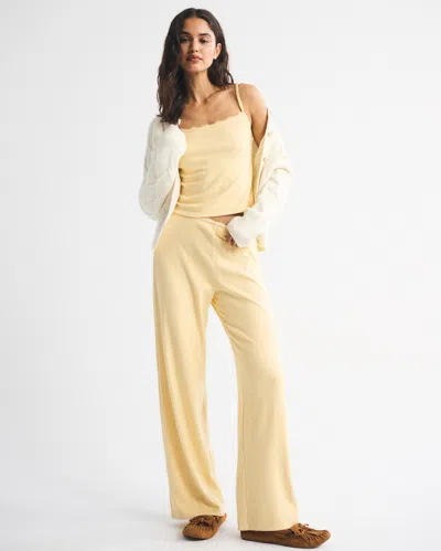 Abercrombie & Fitch Pointelle Sleep Pant In Yellow