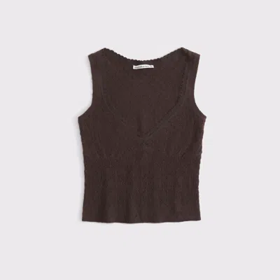 Abercrombie & Fitch Pointelle-stitch Sweater Tank In Brown