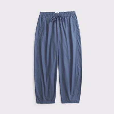 Abercrombie & Fitch Poplin Barrel Pull-on Pant In Blue