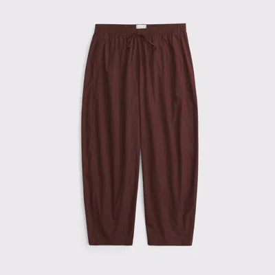Abercrombie & Fitch Poplin Barrel Pull-on Pant In Burgundy