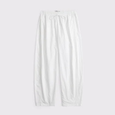 Abercrombie & Fitch Poplin Barrel Pull-on Pant In White