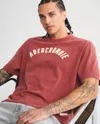 Abercrombie & Fitch Premium Heavyweight 2.0 Logo Tee In Red