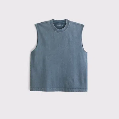 Abercrombie & Fitch Premium Heavyweight Tank In Blue
