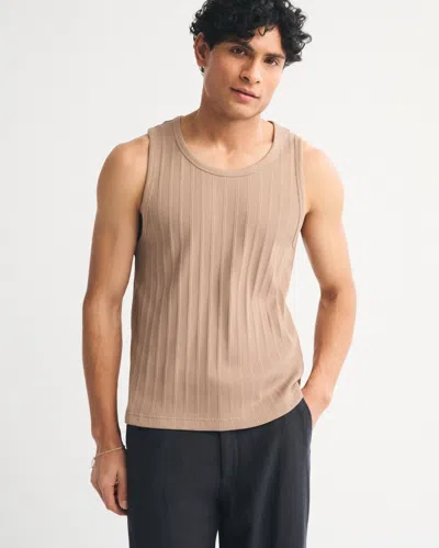 Abercrombie & Fitch Premium Ribbed Tank In Brown