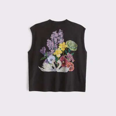 Abercrombie & Fitch Pride Floral Graphic Drop Shoulder Tank In Brown