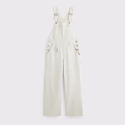 Abercrombie & Fitch Pride Ultra Loose Denim Overall In White