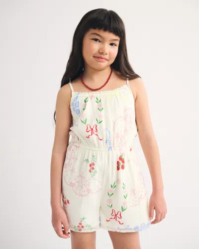 Abercrombie & Fitch Kids' Printed Smocked Romper In Multi