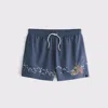 Abercrombie & Fitch Pull-on Micro-texture Swim Trunk In Blue