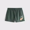 Abercrombie & Fitch Pull-on Micro-texture Swim Trunk In Green