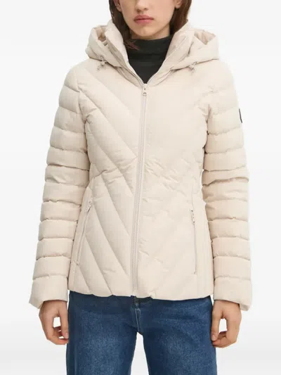 Abercrombie & Fitch Quilted-pattern Padded Jacket In Neutral