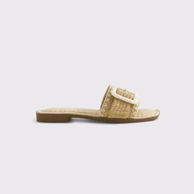 Abercrombie & Fitch Raffia Buckle Slide Sandals In Brown