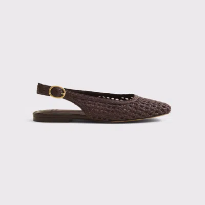 Abercrombie & Fitch Raffia Square-toe Slingback Flat In Multi
