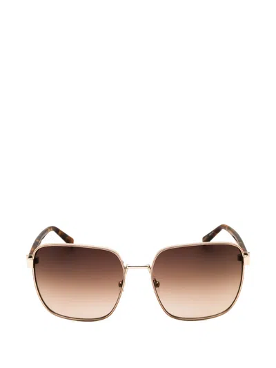 Abercrombie & Fitch Rectangle-frame Sunglasses In Gold