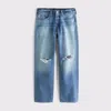 Abercrombie & Fitch Relaxed Straight Jean In Blue