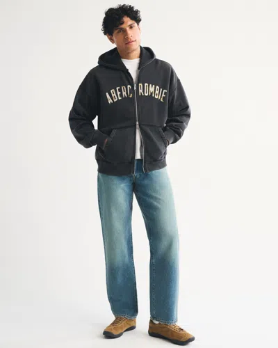 Abercrombie & Fitch Relaxed Straight Jean In Blue